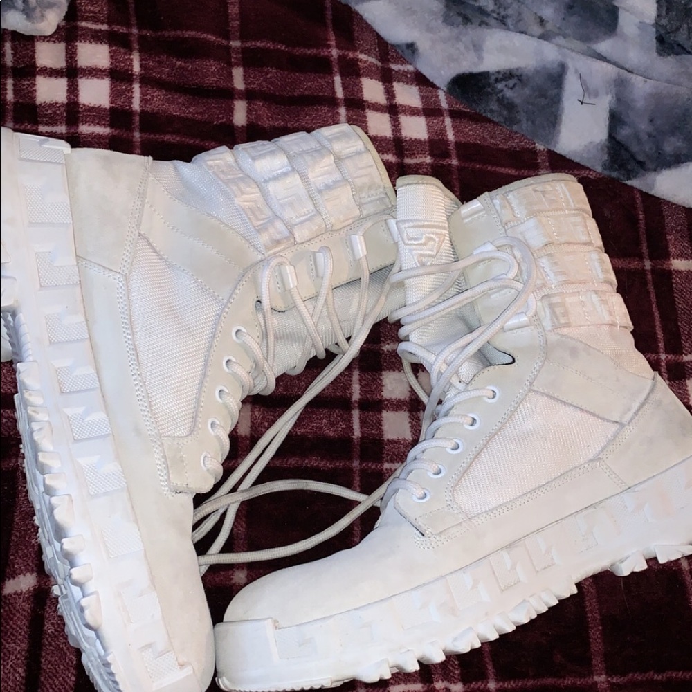 White Versace Combat Boots!